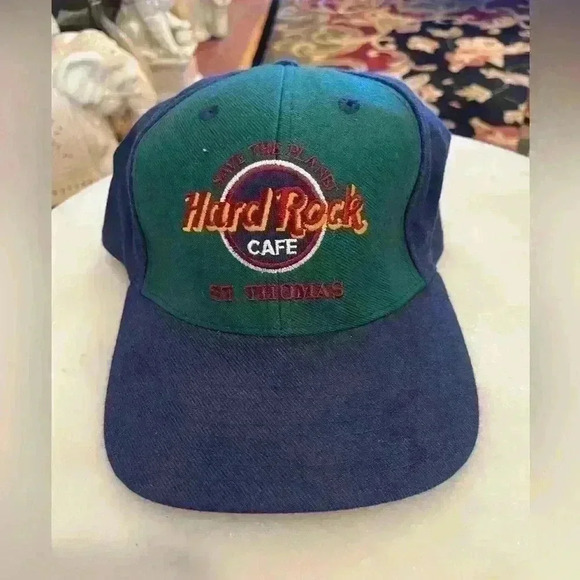 Hard Rock Cafe vintage st. Thomas save the planet snap back hat cap - Picture 1 of 5